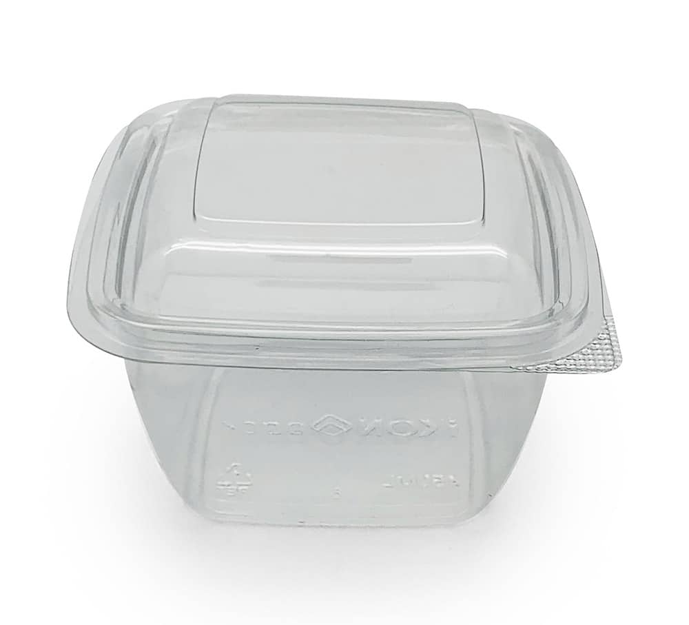 8 oz (250ml) Clear Plastic Square Tamper Evident Container